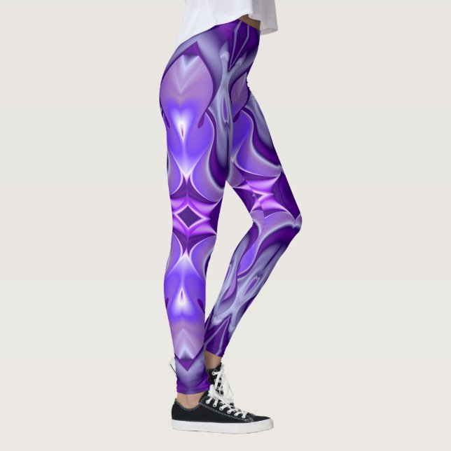 Leggings Rêves arc-en-ciel à fleurs violettes (Droite)