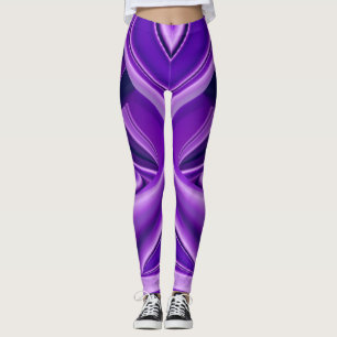 Leggings Rêves arc-en-ciel à fleurs violettes
