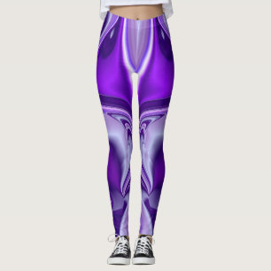 Leggings Rêves arc-en-ciel à fleurs violettes