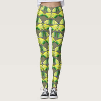 Leggings rhinestone-inspired geometric butterfly