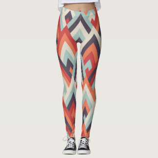 Leggings Rhombus géométrique : Motif coloré Vintage.