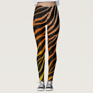 Leggings Ripped SpaceTime Stripes - yellow/orange/blanc