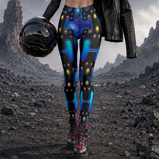 Leggings Robot Android Synthétique des Années 80 Cosmique R (Créateur téléchargé)