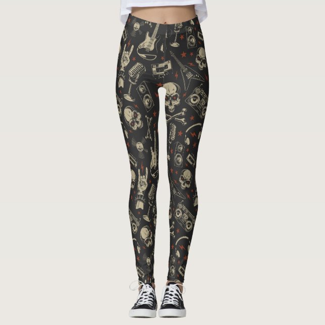 Leggings Rock/Grunge/Punk/Metal Music (Devant)