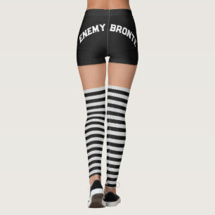 Leggings Roller Derby Black Booty Shorts Knee Striped