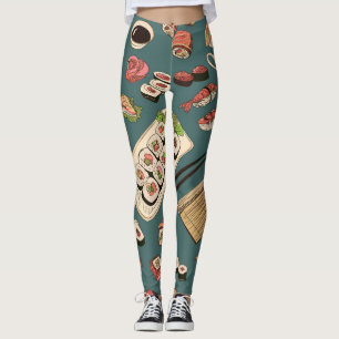 Leggings Rolls De Sushi : Coloré Sans Couleur Vintage.