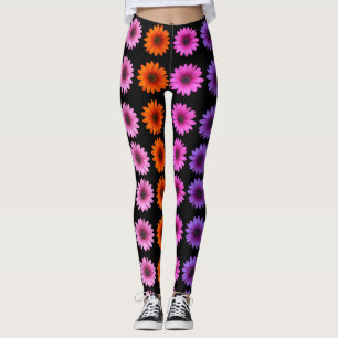 Leggings Romantique Floral Valentine's Day Noir