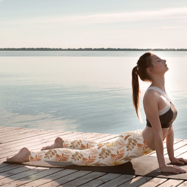 Leggings Romantique Roses Jaunes Vintage floral (boho yellwo botenical roses floral leggings)