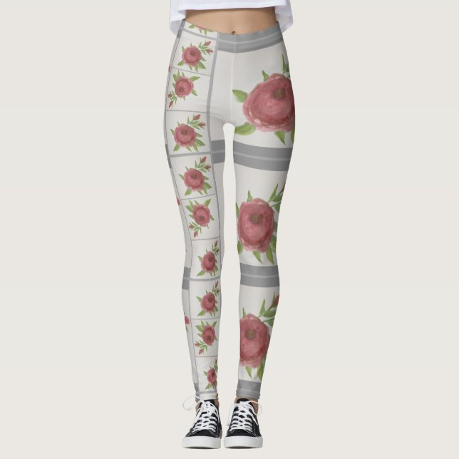 Leggings Rose aquarelle (Devant)