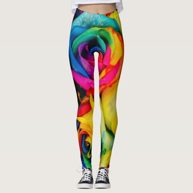 Leggings Rose Arc-En-Ciel De Couleur Glorieuse (Devant)