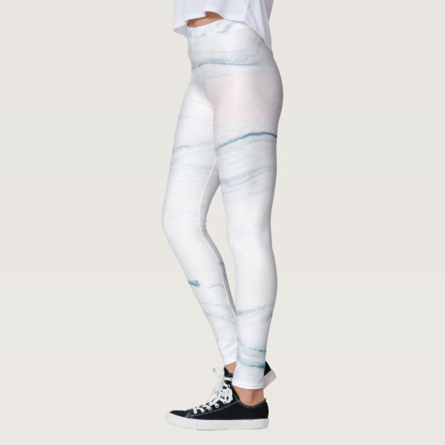 Leggings Rose Bleu Et Pierre Marbre blanc (Gauche)