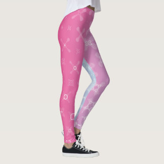 Leggings Rose clair et Monnaie Pastel Abstrait Eleganzia