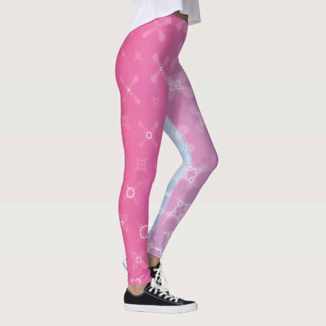 Leggings Rose clair et Monnaie Pastel Abstrait Eleganzia (Droite)