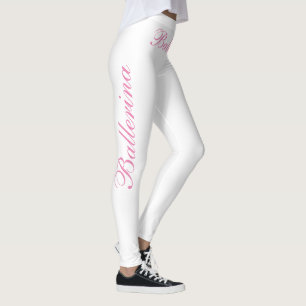 Leggings rose de ballerine sur blanc