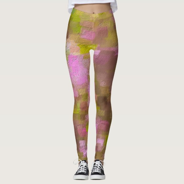 Leggings Rose de saison printanière Abstrait (Devant)