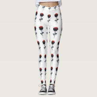 Leggings Rose de sang coulant : Art Floral Gothique