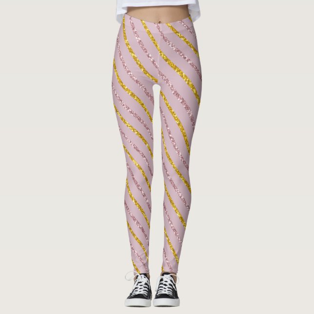 Leggings rose et or (Devant)