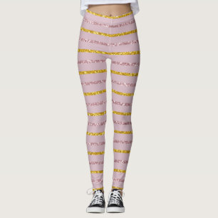 Leggings rose et or