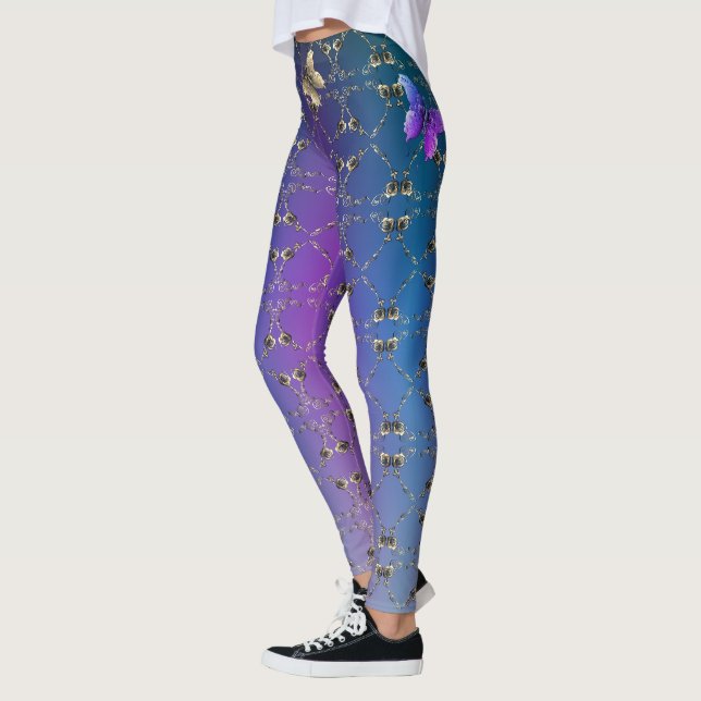 Leggings rose et papillons (Gauche)