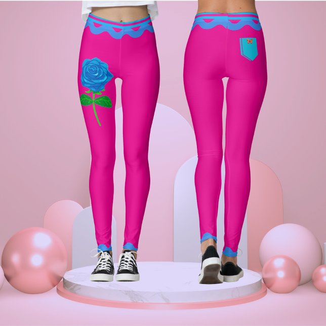 Leggings Rose Floral Rose Chaud Exercice à la mode (Créateur téléchargé)