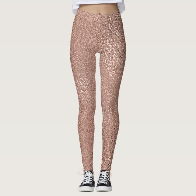 Leggings Rose Gold Faux Metallic (Devant)