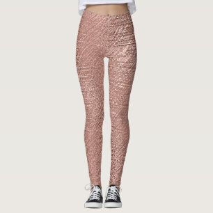 Leggings Rose Gold Faux Texture métallique