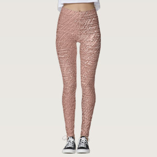 Leggings Rose Gold Faux Texture métallique