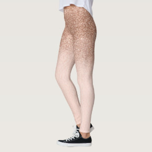Leggings Rose Gold Glam Parties scintillant Sparkle Ombre t