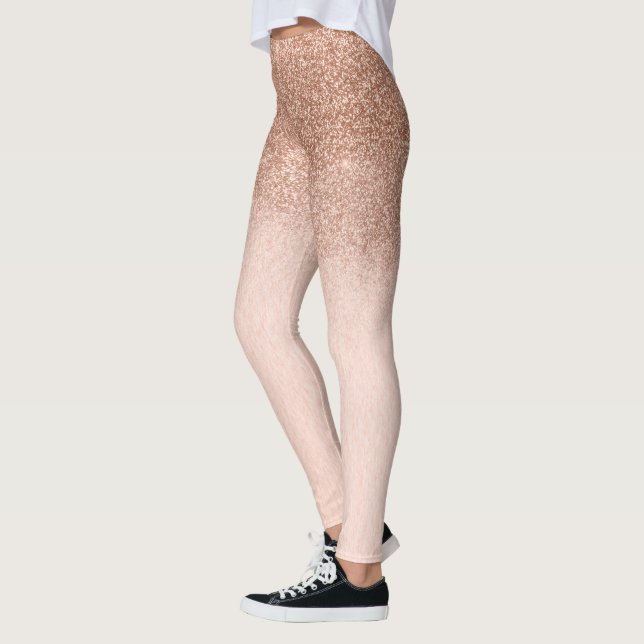 Leggings Rose Gold Glam Parties scintillant Sparkle Ombre t (Gauche)