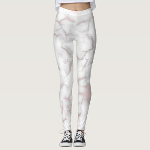 Leggings Rose Gold Pink Marbre Moderne Chic Tendance