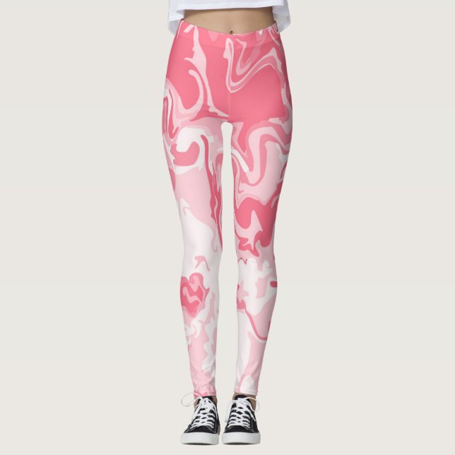 Leggings Rose marbré (Devant)
