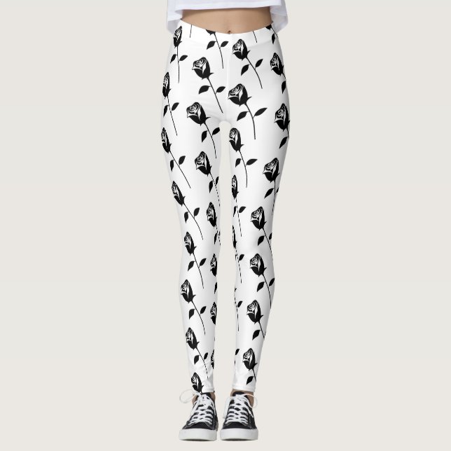 Leggings Rose noir Valentine Flower Thunder_Cove (Devant)