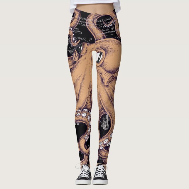 Leggings Rose octopique orange (Devant)