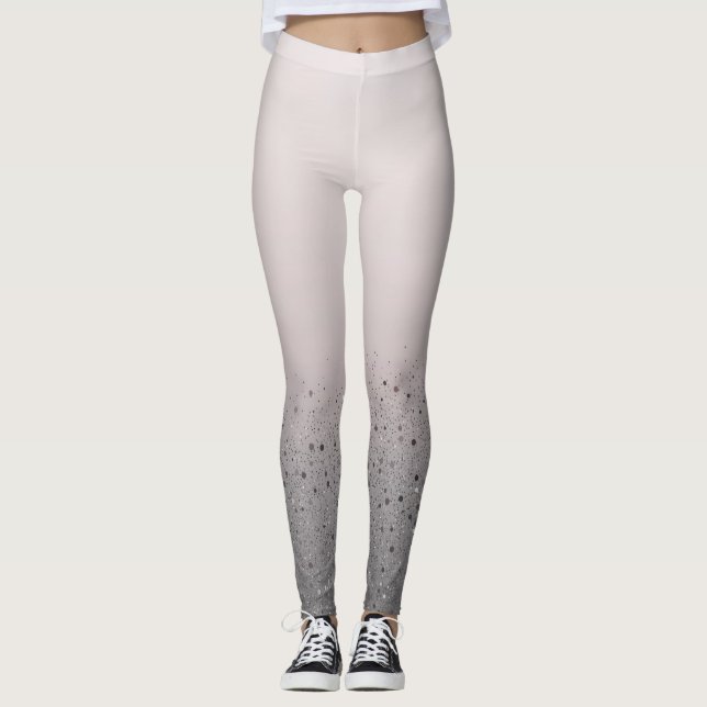 Leggings Rose Pâle Étincelant Paillettes (Devant)