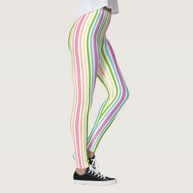 Leggings Rose Rose Bleu Vert Jaune Blanc Pastel Couleurs (Droite)
