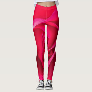 Leggings Rose rose romantique rouge v2