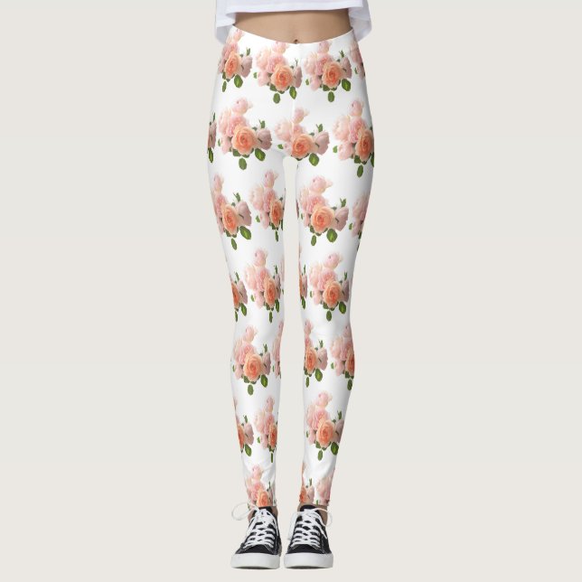 Leggings Rose tendance Design moderne Modèle élégant (Devant)