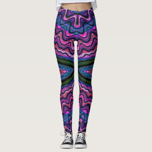 Leggings ~ rose vert bleu ~ Original