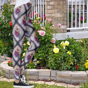 Leggings Rose victorien Ephemera Motif