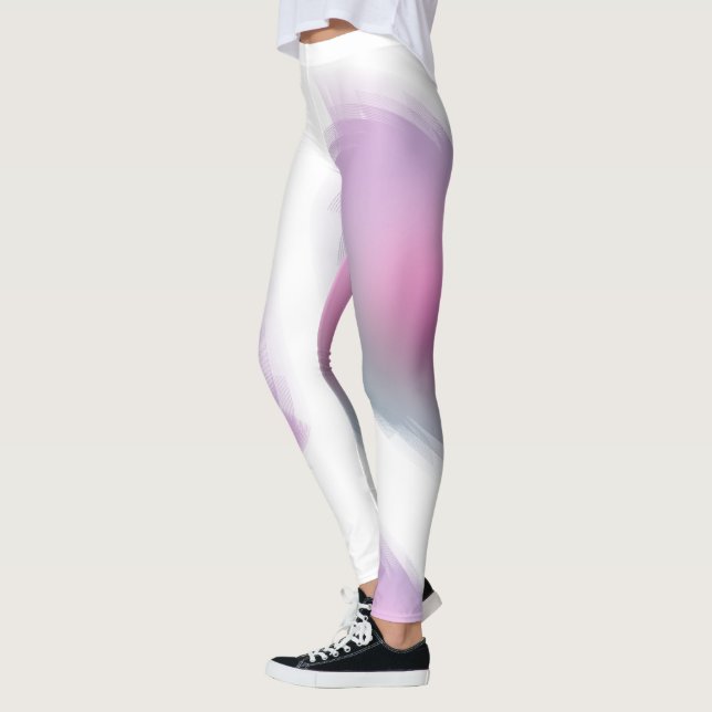 Leggings Rose violet blanc Modèle moderne élégant tendance (Gauche)