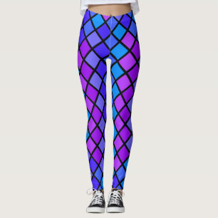 Leggings Rose violet Turquoise Mosiac