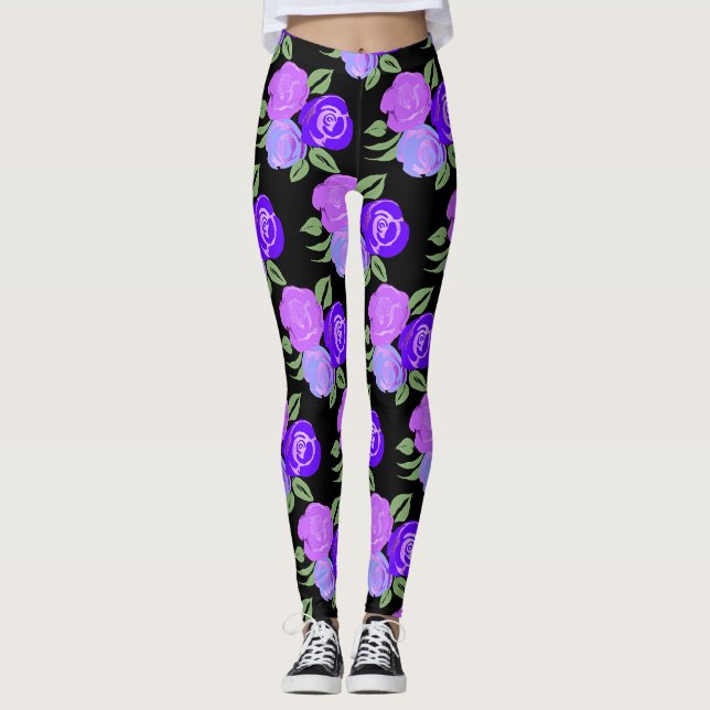 Leggings Rose violets (Devant)