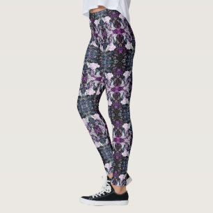 Leggings Roses et papillons d'hiver
