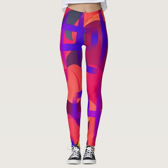Leggings Roses Et ROUGES Tie Dye (Devant)