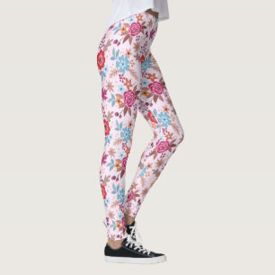 Leggings Roses inspirés à l'automne - Motif Imprimer Leggin