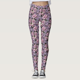 Leggings Roses Lilas Avec Douce Lilac Et Rose