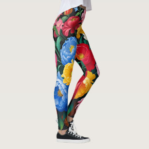 Leggings Roses lumineuses et colorées