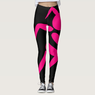 Leggings roses noires