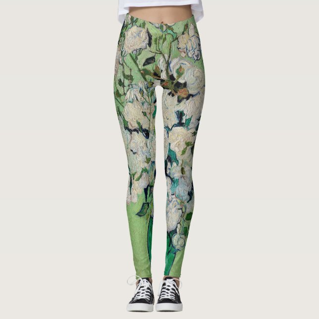 Leggings Roses par Vincent Van Gogh (Devant)