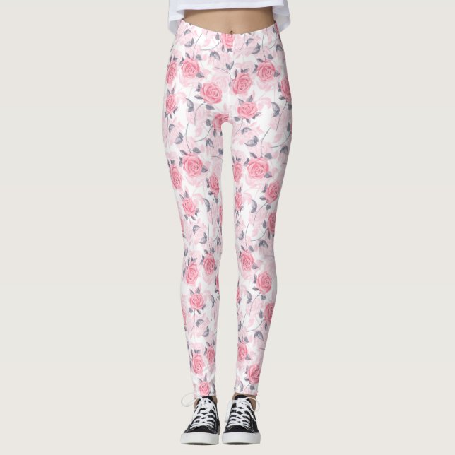 Leggings Roses roses (Devant)